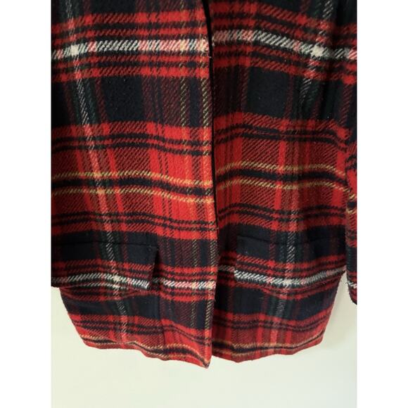 Liz & Co Vintage Wool Blend Plaid Jacket Red Size M Preppy Shacket Casual - Picture 4 of 13